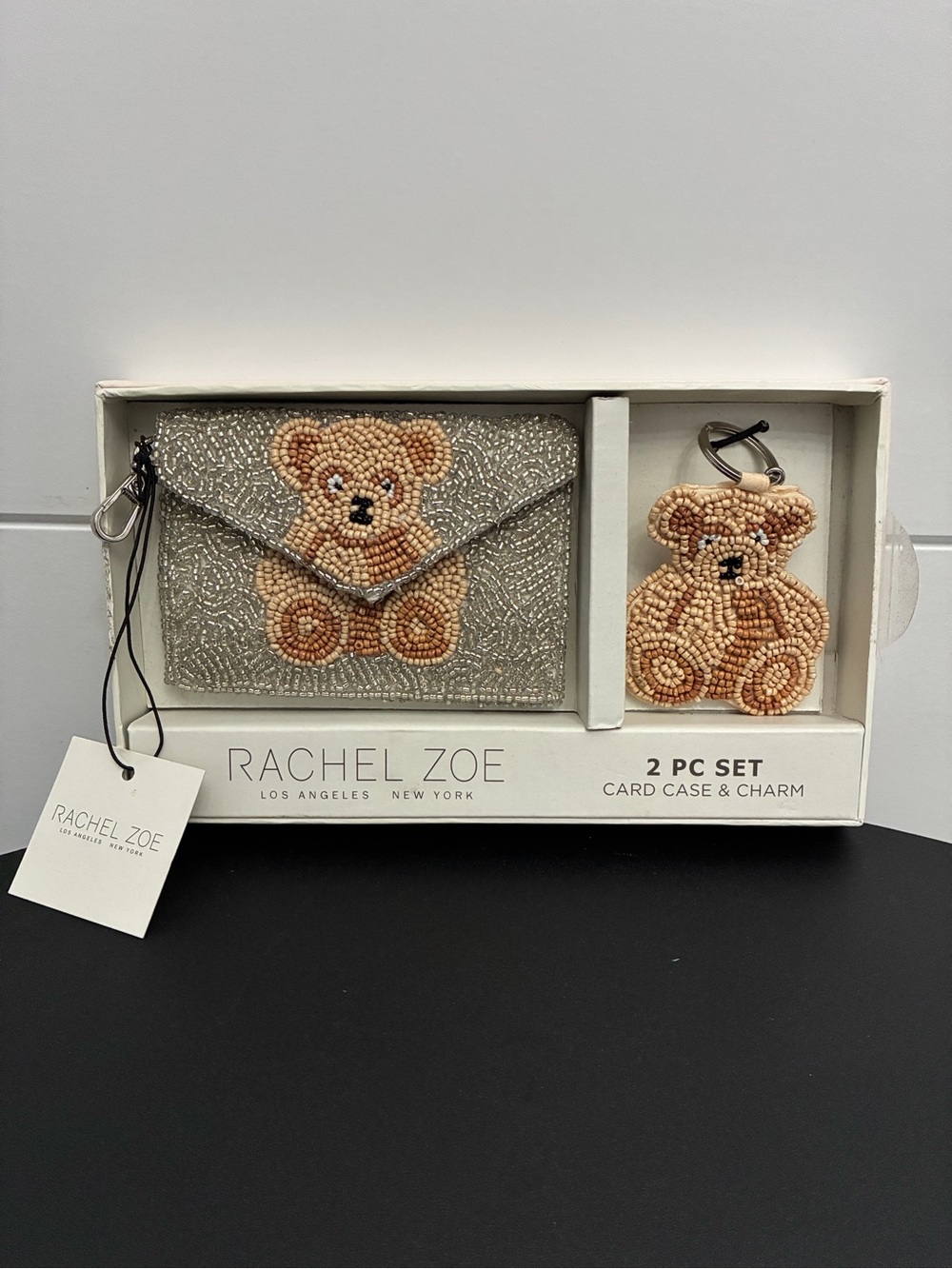 New Release Rachel Zoe 2 Pc Set Beaded Silver Teddy Bear
Coin Purse & Charm